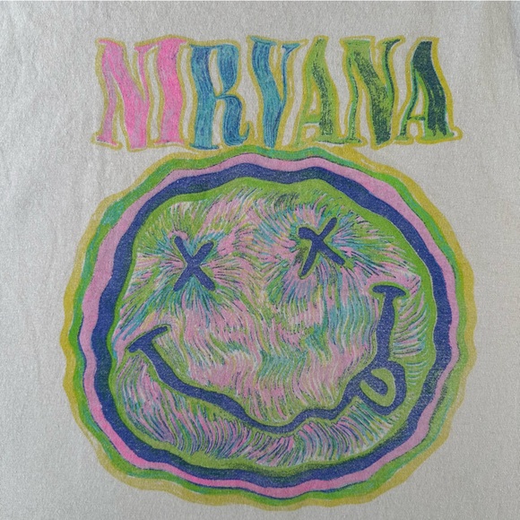 Nirvana Graphic Band Tee Tan Tie Dye Logo XL Cotton - Picture 7 of 7